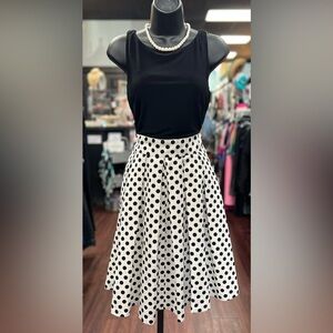 Ralph Lauren connected Black top and White Polka Dot Skater Skirt.
With pockets
